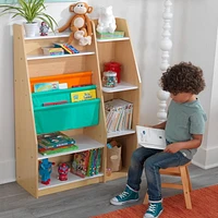 Pocket Sling Storage Wooden Bookshelf in Natural