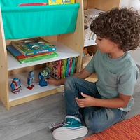 Pocket Sling Storage Wooden Bookshelf in Natural