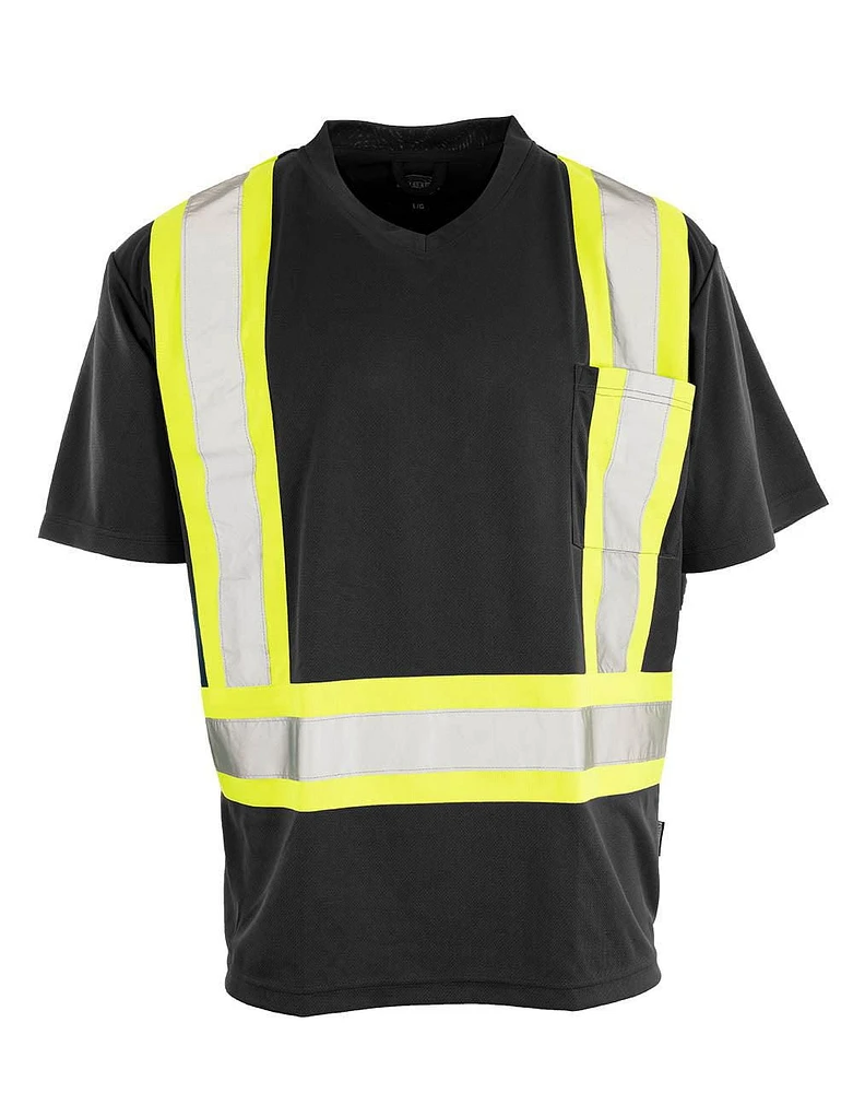 T-shirt de sécurité à manches courtes Forcefield Hi Vis à col en V Taille: M - 2TG