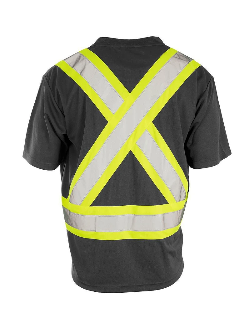 T-shirt de sécurité à manches courtes Forcefield Hi Vis à col en V Taille: M - 2TG