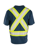 Forcefield Hi Vis V-Neck Short Sleeve Safety Tee Shirt, Size: M - 2XL