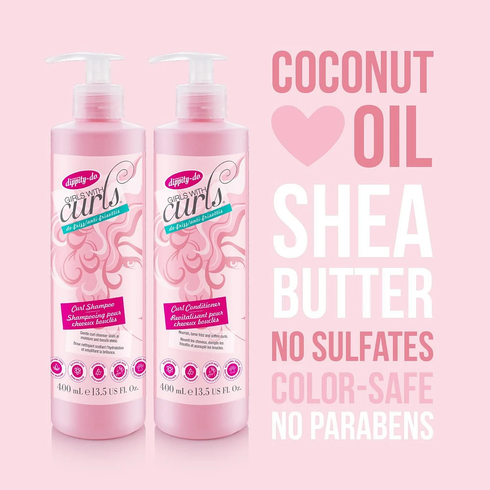 Curl Shampoo – Gently Cleanses, Seals in Moisture and Boosts Shine to Dry, Frizzy and Curly Hair – Colour-Safe & Sulfate-Free with Natural Ingredients, 400ml, Coconut & Shea