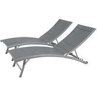 Vivere Clearwater Set of 2 Loungers - River Pebble