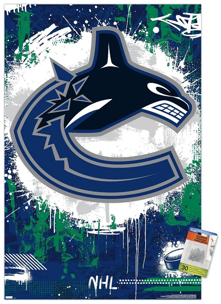 NHL Vancouver Canucks - Maximalist Logo 23 Wall Poster, 22.375" x 34"