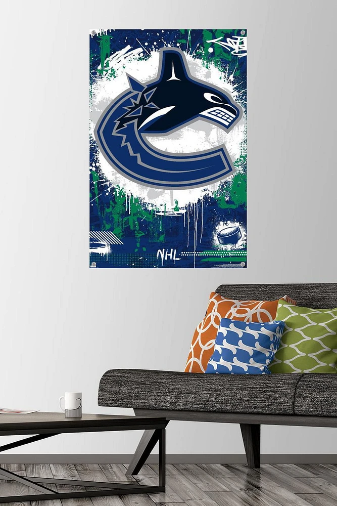 NHL Vancouver Canucks - Maximalist Logo 23 Wall Poster, 22.375" x 34"