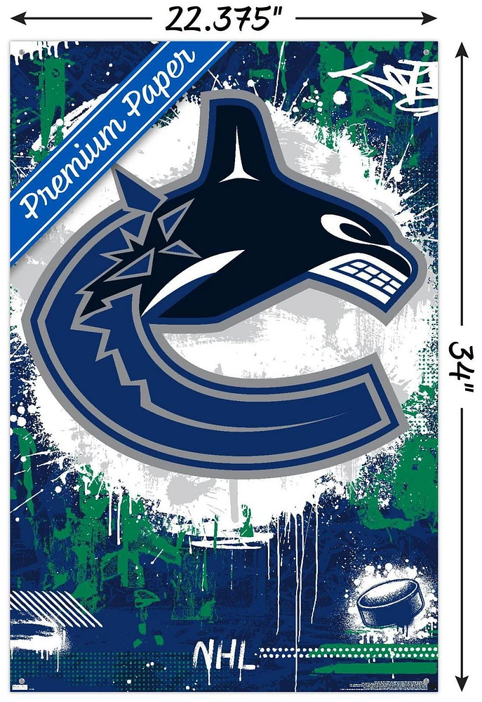 NHL Vancouver Canucks - Maximalist Logo 23 Wall Poster, 22.375" x 34"