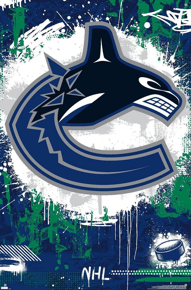 NHL Vancouver Canucks - Maximalist Logo 23 Wall Poster, 22.375" x 34"