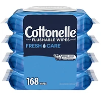 Cottonelle Flushable Wet Wipes - 4 Flip-Top Packs, 42 Flushable Wipes per pack, 168 Total Flushable Wipes, 4 Flip Top Pk, 168 Wipes