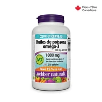 Webber Naturals® Omega-3 Fish Oils 300 mg EPA/DHA, 1000 mg Softgels, 210 Softgels