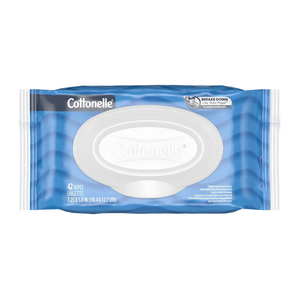 Cottonelle Flushable Wet Wipes - 4 Flip-Top Packs, 42 Flushable Wipes per pack, 168 Total Flushable Wipes, 4 Flip Top Pk, 168 Wipes