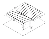 Canopia by Palram Arizona Wave 19 ft. x 16 ft. Double Wings Shape Carport