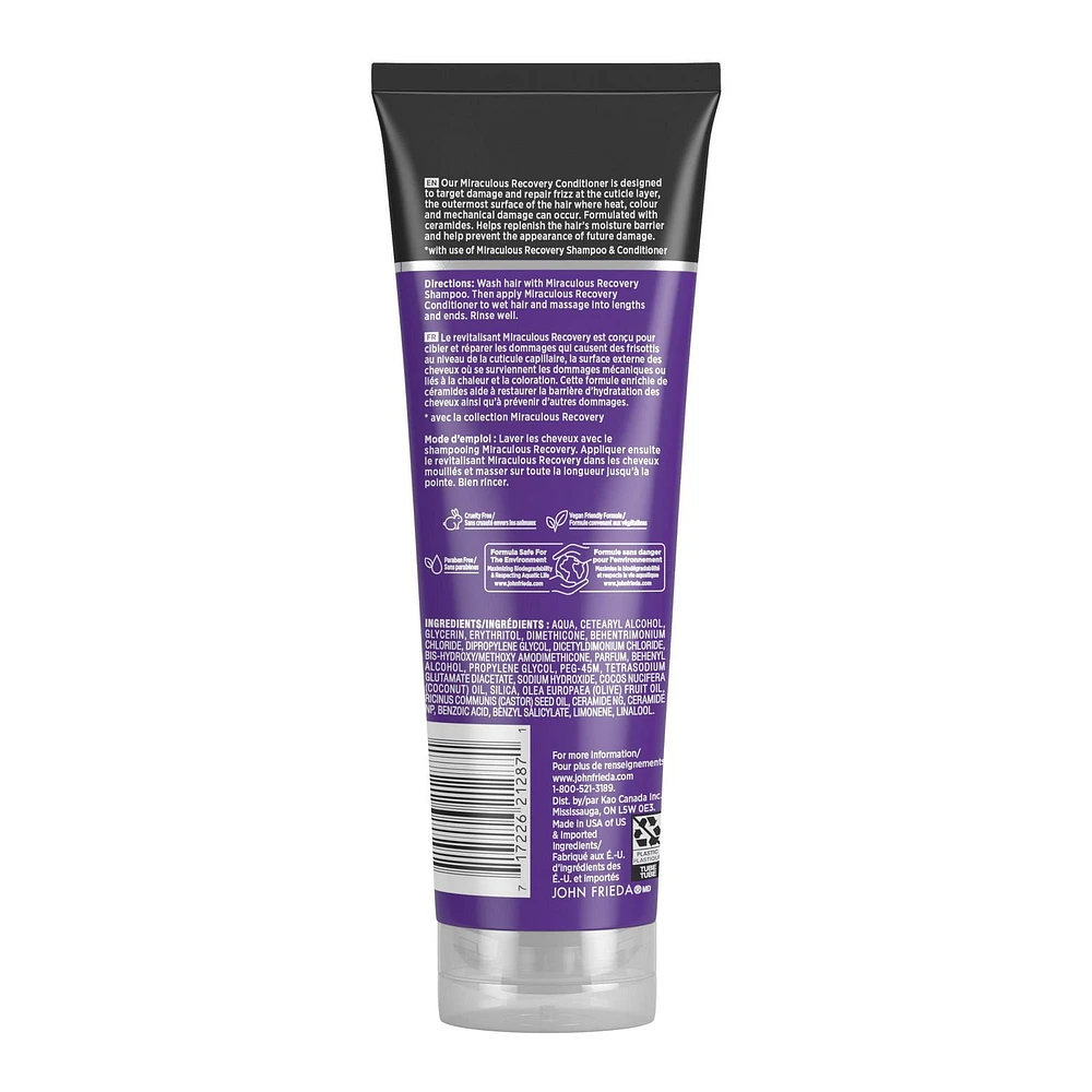 John Frieda Frizz Ease Miraculous Recovery Repairing Conditioner for Dry, Damaged Hair, 250 mL