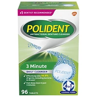 Polident 3 Minute Daily Denture Cleanser 96ct, 96 tabs Triple Mint Fresh