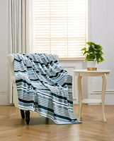 Chaps Solid Silky Soft Flannel Fleece Throw Blanket Navy 50” X 70” (One Size), Cozy Navy 50X70 Throw Blanket