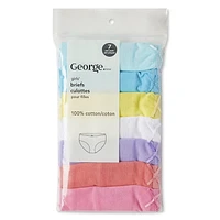 Lot de 7 caleçons en coton George pour filles Tailles 4-12