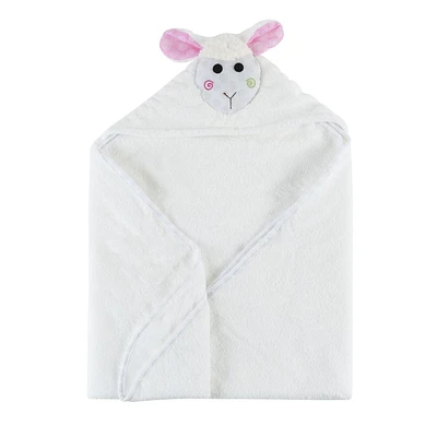 ZOOCCHINI - Baby Toddler Snow Terry Hooded Bath Towel - Swim Towel - Lola the Lamb