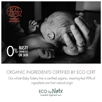 Eco by Naty Ecocert Certified Gentle Baby Bath Foam for Sensitive Skin with Organic & Natural Ingredients - Free from Nasty Chemicals, 6 x 6.7 Fl. Ounce (Tear Free Bubble Bath)