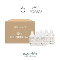 Eco by Naty Ecocert Certified Gentle Baby Bath Foam for Sensitive Skin with Organic & Natural Ingredients - Free from Nasty Chemicals, 6 x 6.7 Fl. Ounce (Tear Free Bubble Bath)