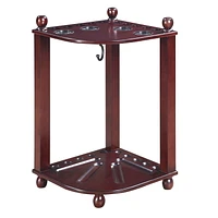 Hathaway Regent Corner Floor Mahogany Finish Cue Rack