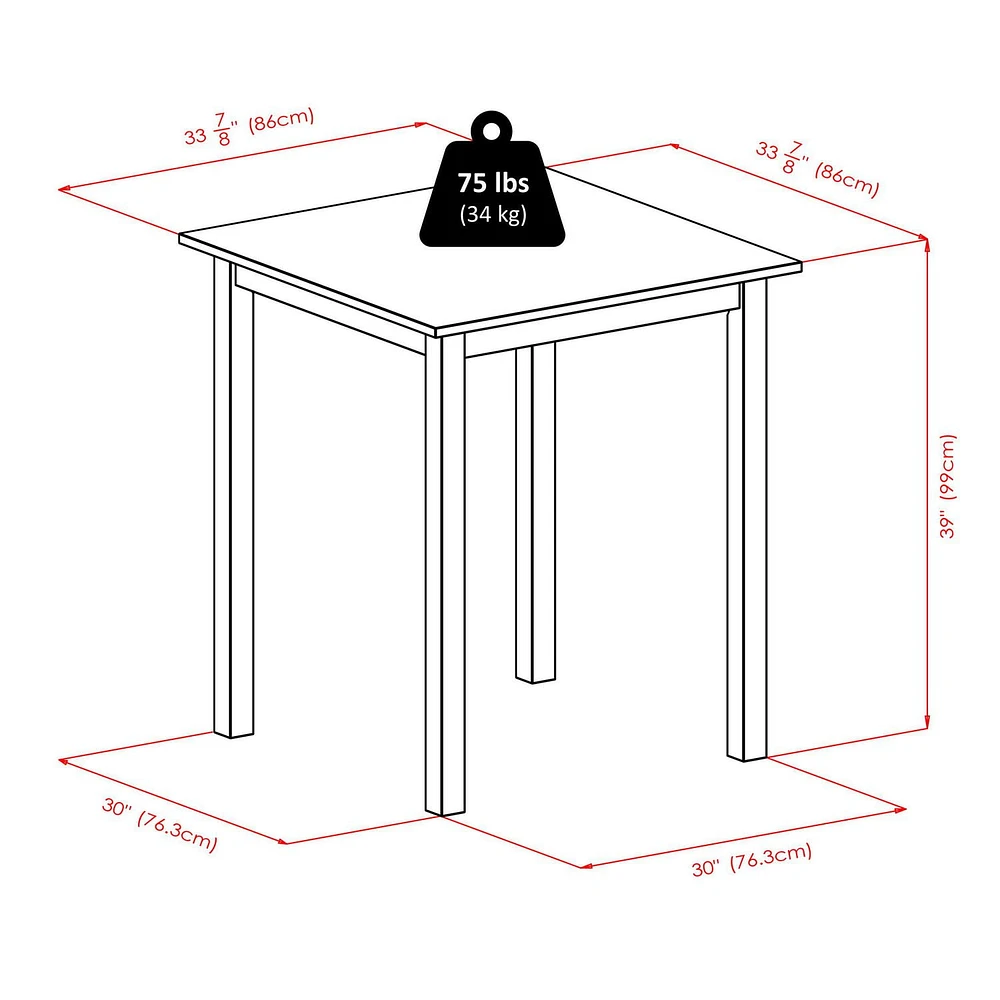 Parkland Square High Pub Table, Walnut - 94134