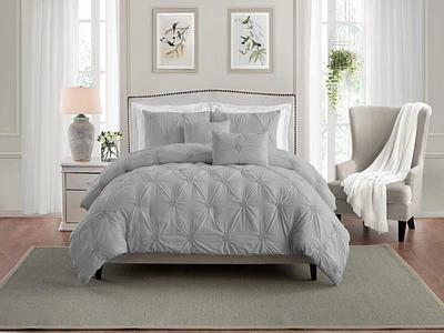 Floral Ruched Comforter Set