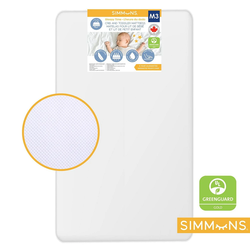 Simmons Sleepytime Crib Mattress, Breathable Waterproof