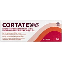 Cortate Cream Hydrocortisone Cream USP (0.5%), 15 g