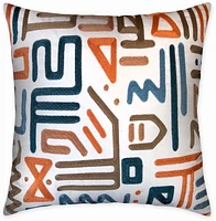 hometrends Aztec Teal Embroidered Decorative Pillow