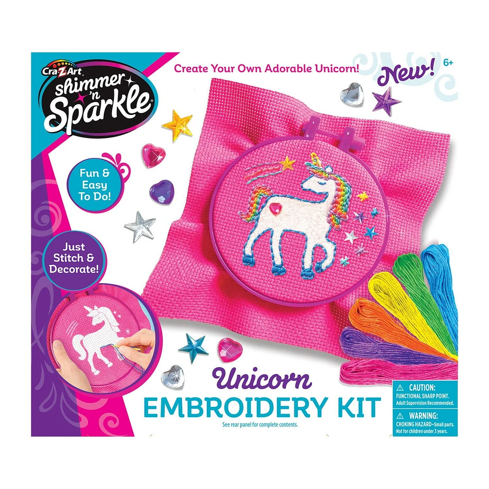 Shimmer N Sparkle: Unicorn Embroidery Kit