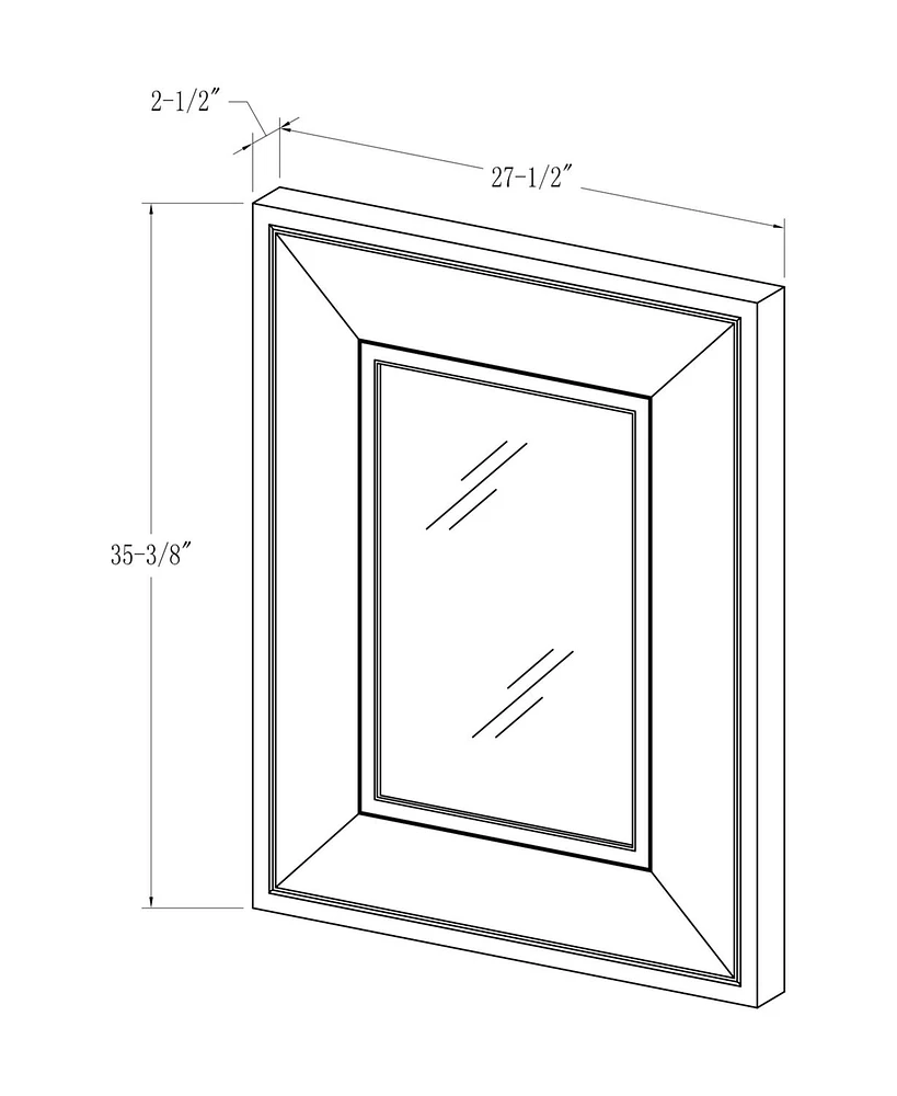 36" Modern Industrial Wood Wall Mirror