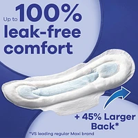 Serviettes Always Maxi de nuit, degré d’absorption de nuit, avec ailes, pour femmes, taille 4, non parfumées 33CT