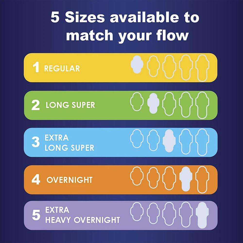 Serviettes Always Maxi de nuit, degré d’absorption de nuit, avec ailes, pour femmes, taille 4, non parfumées 33CT