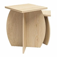 Novogratz Voler Set of 2 Nesting End Tables, Light Oak