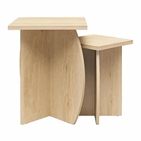 Novogratz Voler Set of 2 Nesting End Tables, Light Oak