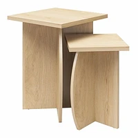 Novogratz Voler Set of 2 Nesting End Tables, Light Oak