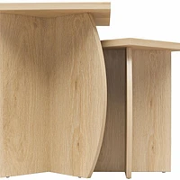 Novogratz Voler Set of 2 Nesting End Tables, Light Oak