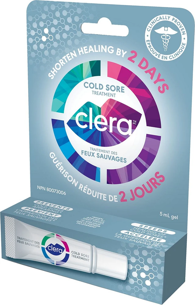 CLERA Cold Sore Treatment. Heals your cold sore in 2 days. Clinically proven. 5 ml, Clera 5ml