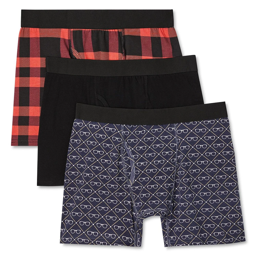 Lot de 3 caleçons boxeurs ajustés George pour hommes Tailles P–TG
