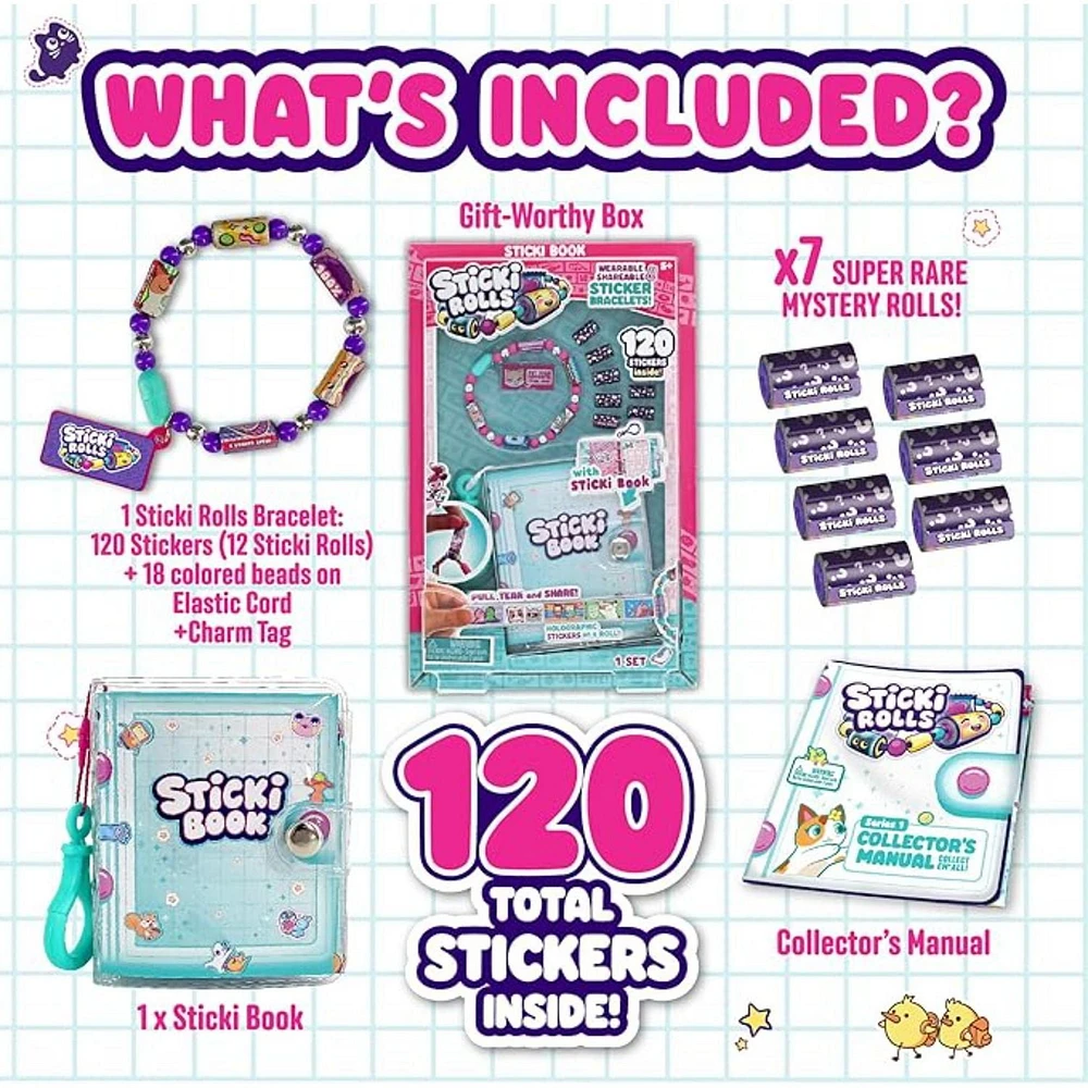 Sticki Rolls - Shareable Self-Adhesive Jewelry - Sticki Book Kit