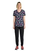 Scrubstar Women's Chilly Penguins V-Neck Print Scrub Top