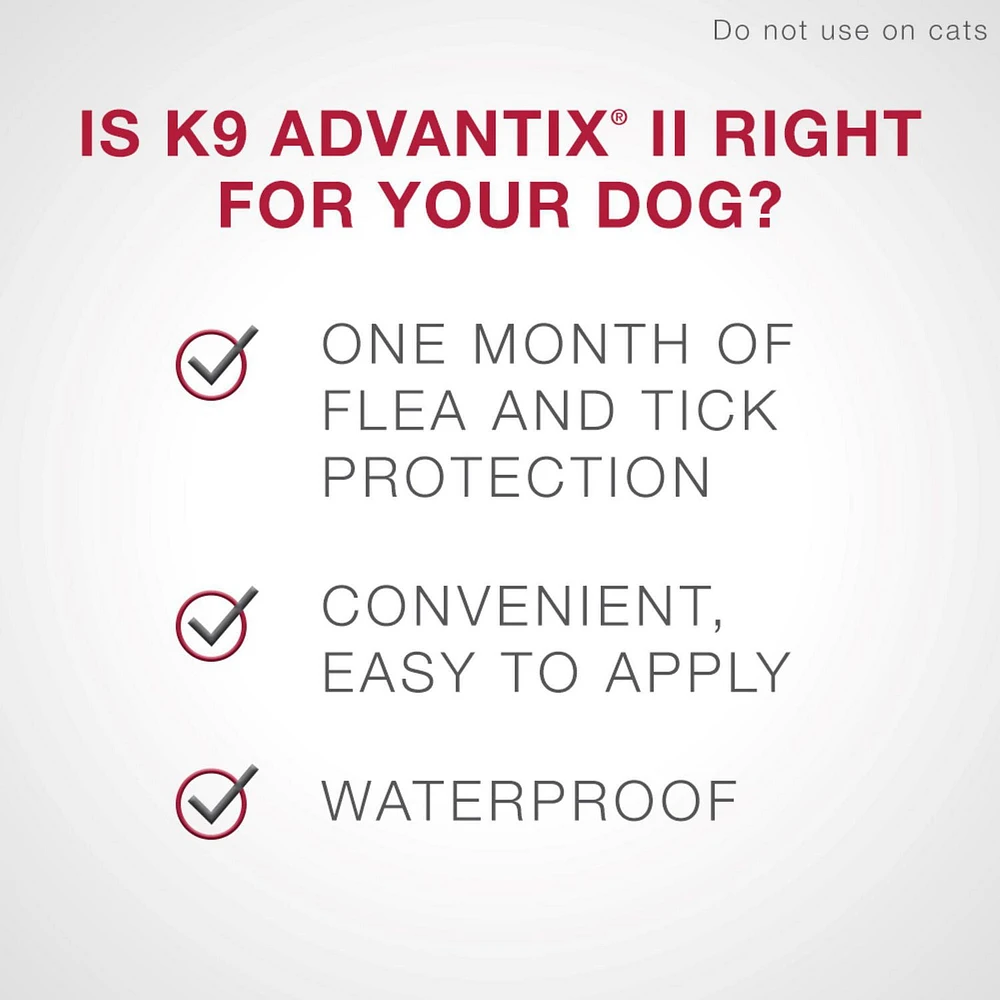 K9 Advantix II traitement contre les puces et les tiques pour chiens de petit taille
