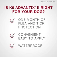 K9 Advantix II traitement contre les puces et les tiques pour chiens de petit taille
