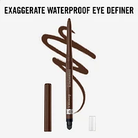 Rimmel Exaggerate Waterproof Eye Definer, built-in smudger & sharpener, creamy matte finish, Up to 10H, long-lasting, 100% Cruelty-Free, Intensely pigmented eye definer