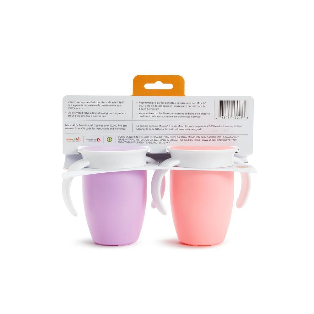 Munchkin Miracle® 360° Trainer Cup, 7oz, 2pk