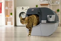 Omega Paw EZ Fill Roll 'n Clean Self Cleaning Litter Box Regular Size, Self Cleaning Easy to Fill Litter Box