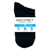 Secret® Cuff Socks 3pk, Sizes 6-10