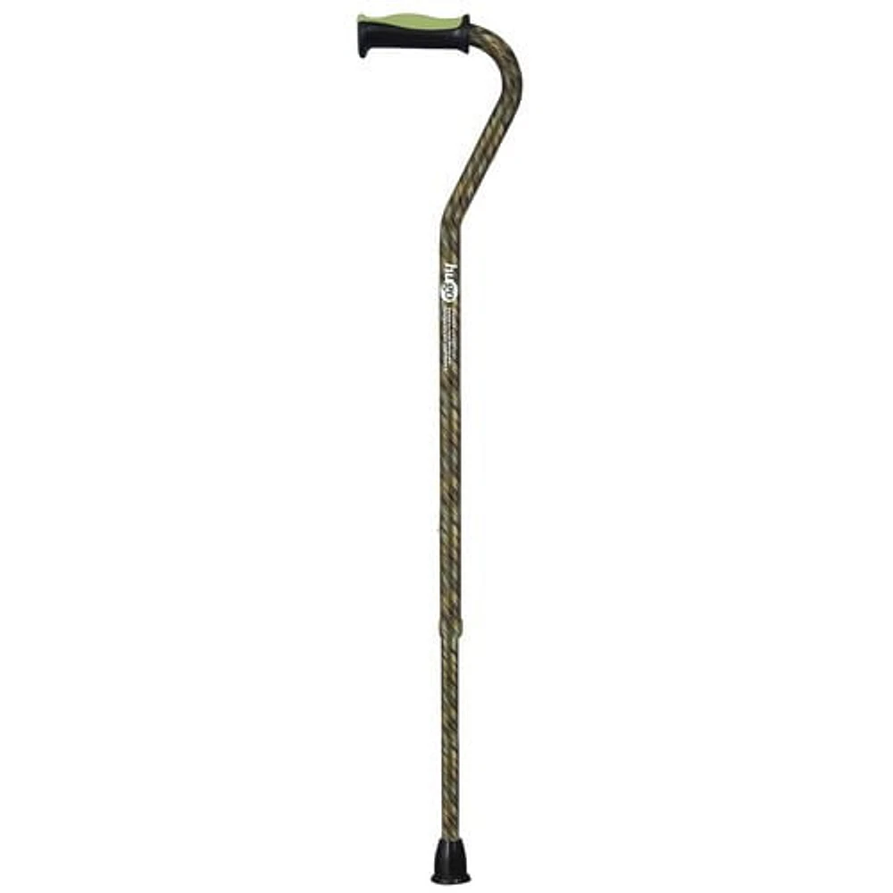 Hugo Adjustable Offset Handle Cane with Reflective Strap, Rainforest