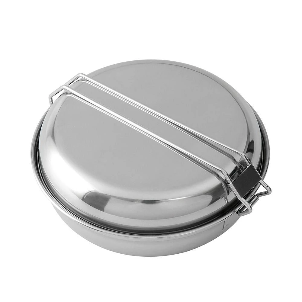 Ozark Trail Space-saving 5-Piece Cookware Mess Kit, Stainless Steel and Plastic, Ozark Trail 5 Piece Camping Mess Kit