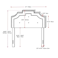 CorLiving Aspen Crown Silhouette Headboard with Button Tufting, Single/Twin