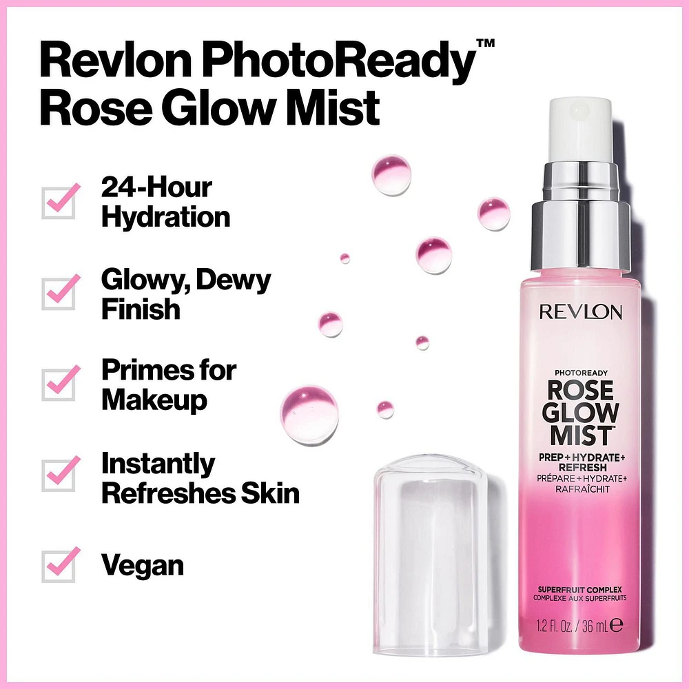 Revlon PhotoReady Rose Glow Mist™, Face Primer, Dewy Finish, 1.2 fl. oz